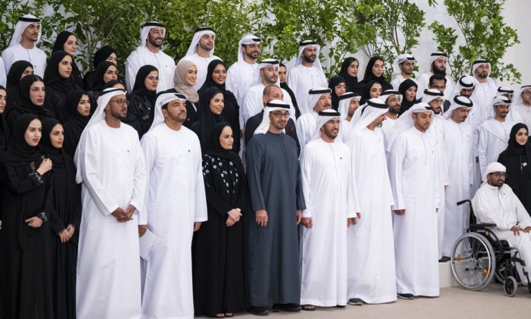 H.H. Sheikh Mohamed bin Zayed Al Nahyan, President of the UAE, welcomed a delegation from the Ministry of Industry and Advanced Technology, alongside Emirati professionals in the industrial sector, representatives from industrial companies, and partners of the 